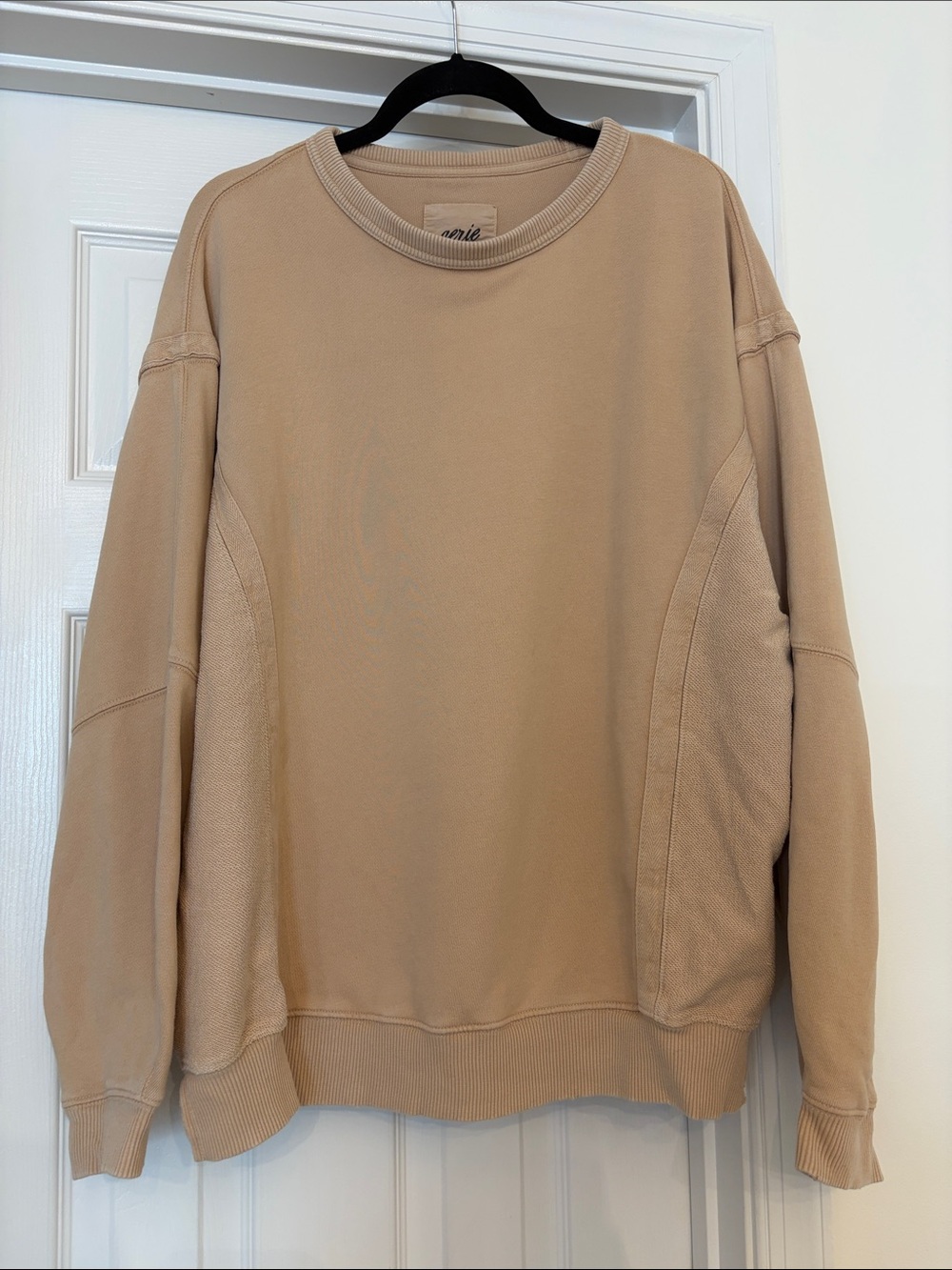 Aerie oversized tan crewneck sweatshirt